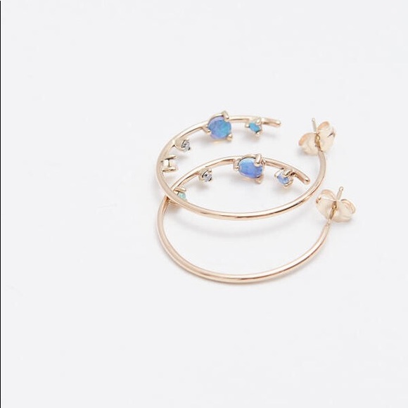 WWAKE Jewelry - NEW $1500 WWAKE Inverted Opal Diamond Hoop Earring